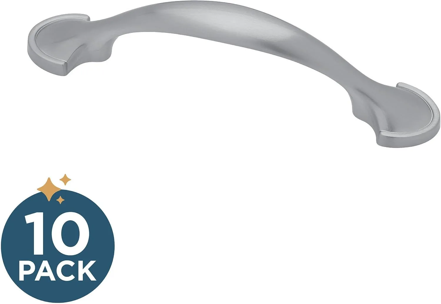 Franklin Brass Half Round Spoon Foot (10-Pack) Cabinet Handles 3' Hole Center Satin Nickel Kitchen Drawer Pulls Dresser, Furniture Hardware P39955Z-SN-B