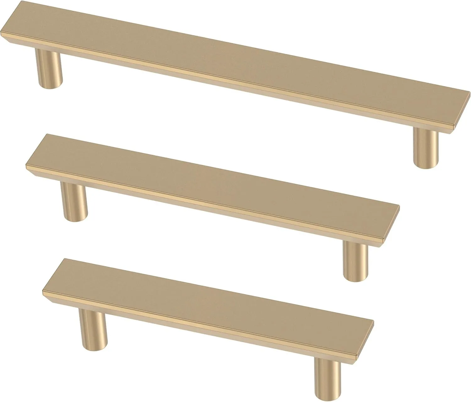 Franklin Brass Simple Chamfered (5-Pack) Cabinet Handles 5-1/16' Hole Center Champagne Bronze Kitchen Drawer, Gold Pulls, Dresser, Furniture Hardware P40846K-CZ-B