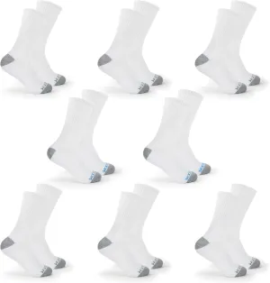 Fruit of the Loom Crew Socks for Men - 8 Pairs, Arch Compression, Moisture Wicking, Cushioned, Athletic Mens Socks Size 6-12