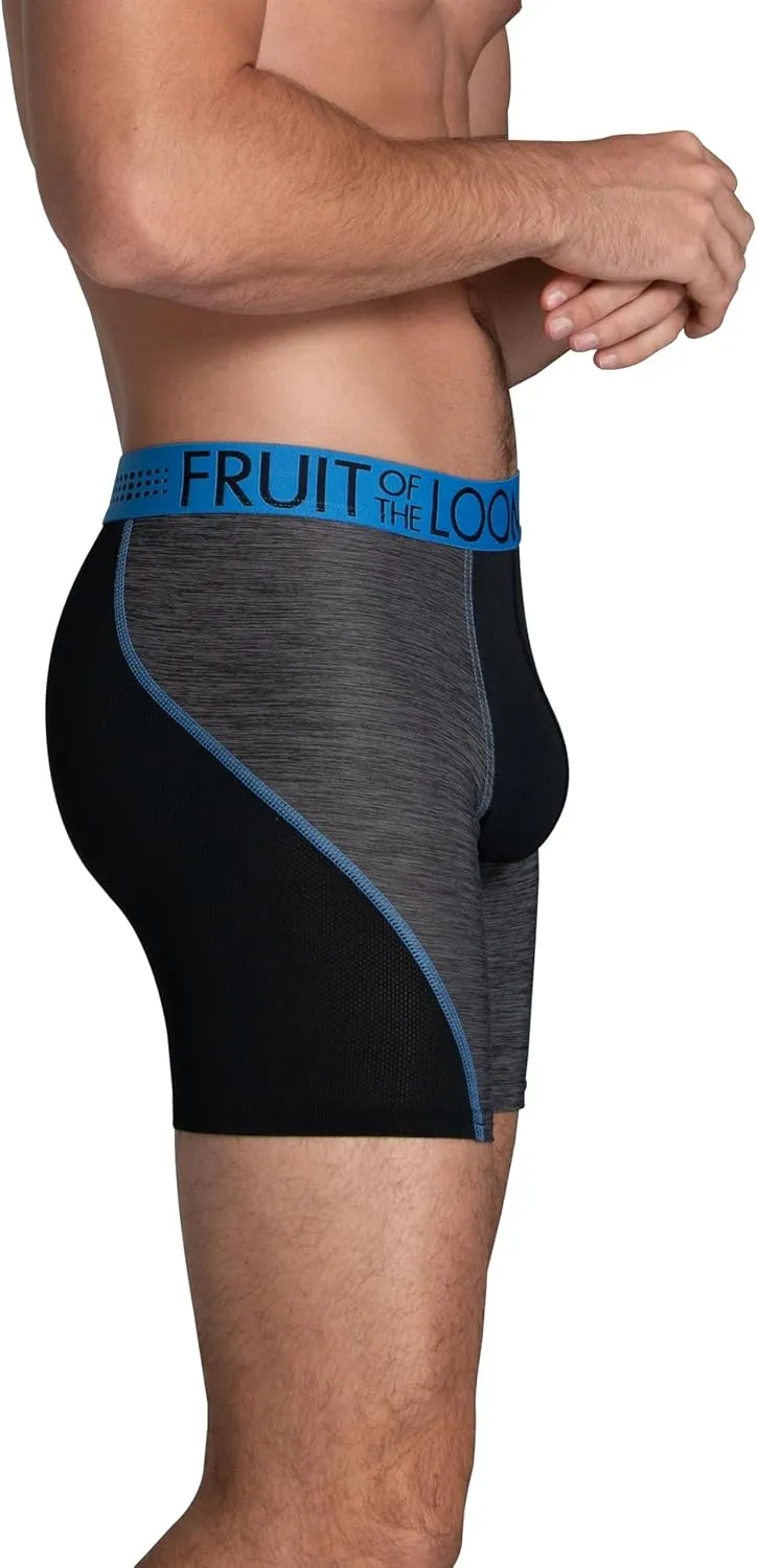 Fruit of the Loom Men's Breathable Boxer Briefs, Moisture Wicking Underwear, Assorted Color Multipacks