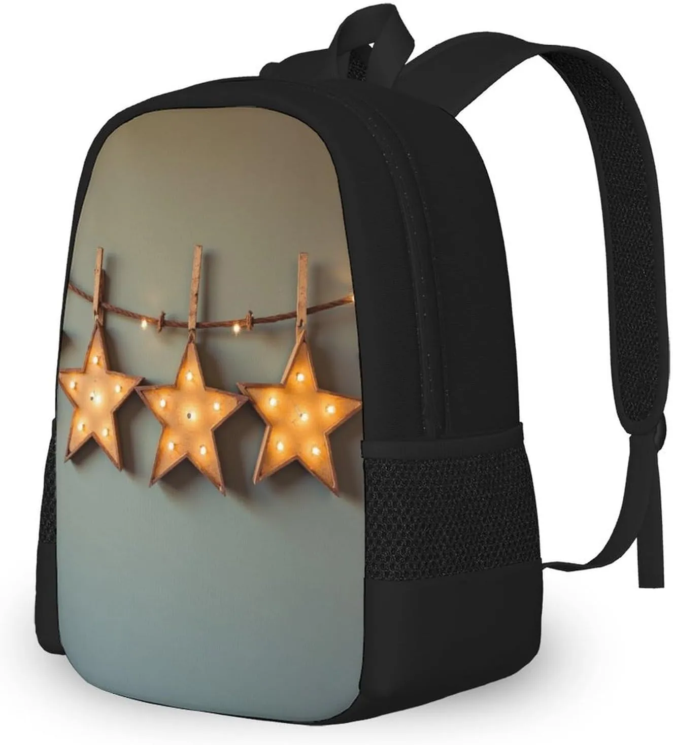 Funny and Lightweight Backpack Compatible with Brown Vintage Rusty Stars Primitive Country Rustic Primitives for Men Women Laptop , Anti-Theft Travel Laptop Backpack Daypack for Hiking Picnic Camping