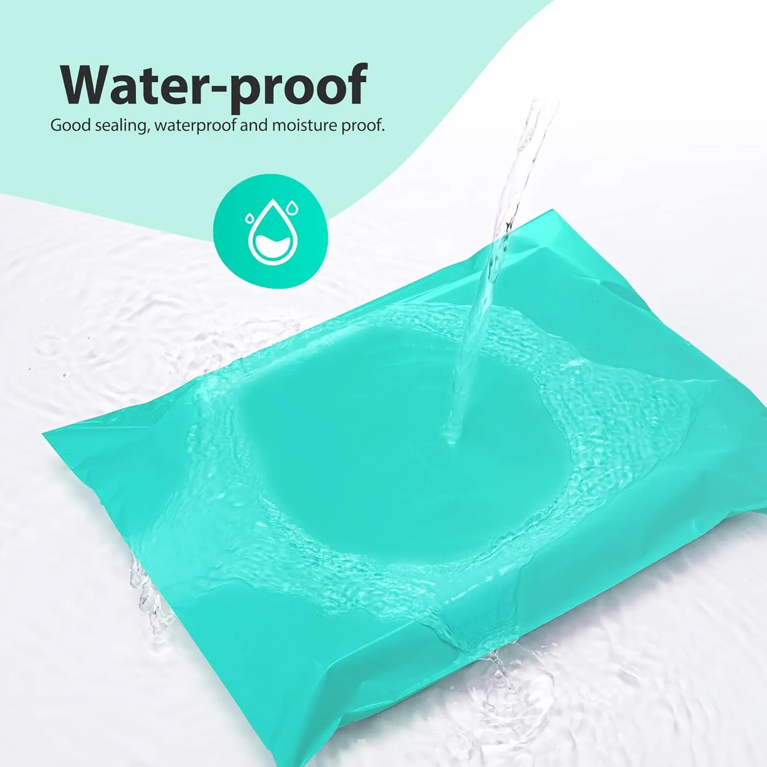 Fuxury 12x15.5" Poly Mailers 100 Pack,Shipping Bags for Mailing Clothing T-Shirt,Strong Adhesive Self Sealing Shipping Envelopes Mailer Poly Bags for Small Business,Teal