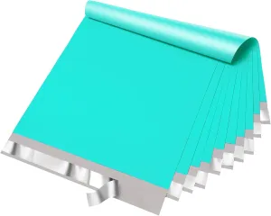 Fuxury 12x15.5" Poly Mailers 100 Pack,Shipping Bags for Mailing Clothing T-Shirt,Strong Adhesive Self Sealing Shipping Envelopes Mailer Poly Bags for Small Business,Teal