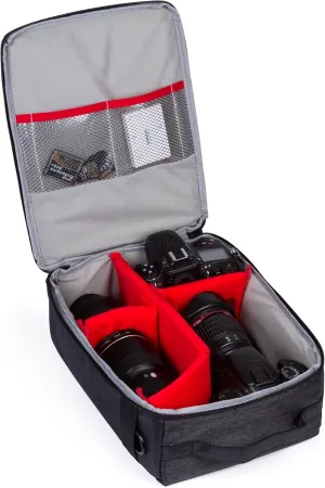 G-raphy Camera Insert Bag Lenses Cases with Large Capacity Camera Case Dividers with Grab Handle and Removal Strap Shockproof for DSLR SLR Mirrorless Cameras and Other Photography Accessories (Grey)