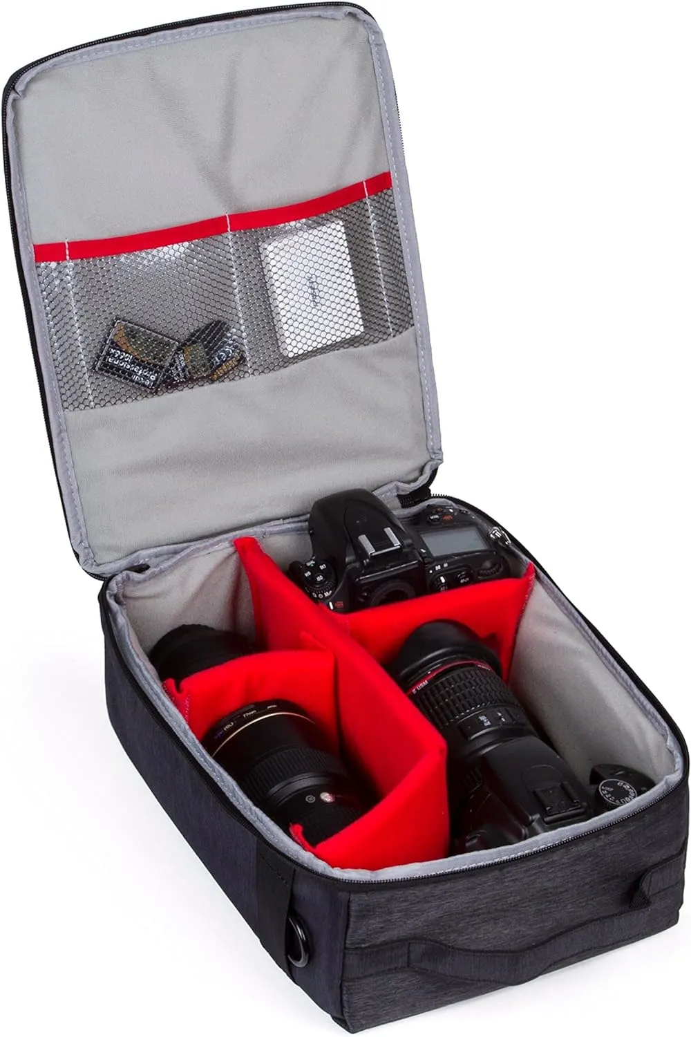 G-raphy Camera Insert Bag Lenses Cases with Large Capacity Camera Case Dividers with Grab Handle and Removal Strap Shockproof for DSLR SLR Mirrorless Cameras and Other Photography Accessories (Grey)