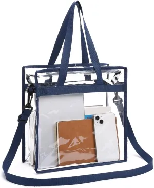 GAEKEAO Clear Bag Stadium Approved Tote Bag with Adjustable Strap and Zipper Closure Shoulder Bag