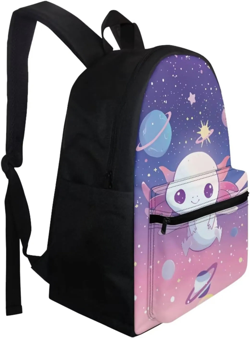 Galaxy Axolotl Backpack with Lunch Box and Water Cup Cover Lightweight Rucksack Toddler Kids Bag for Age 4-6 Lightweight 4PCS Book Pack for Kindergarten Casual Sports Shoulder Bag