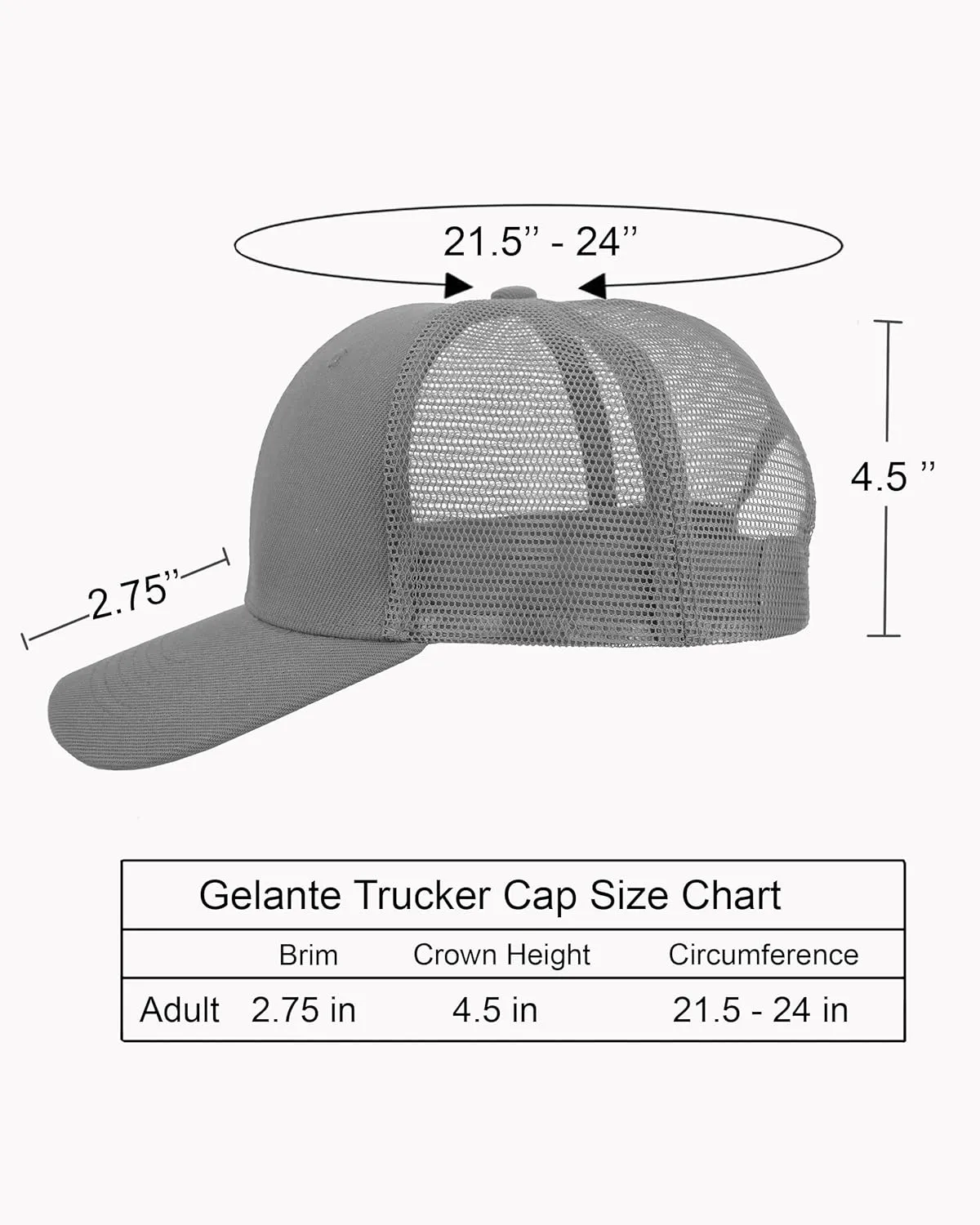Gelante Mesh Trucker Hat Baseball Cap Structured Front Panel Wholesale LOT 12 Pack