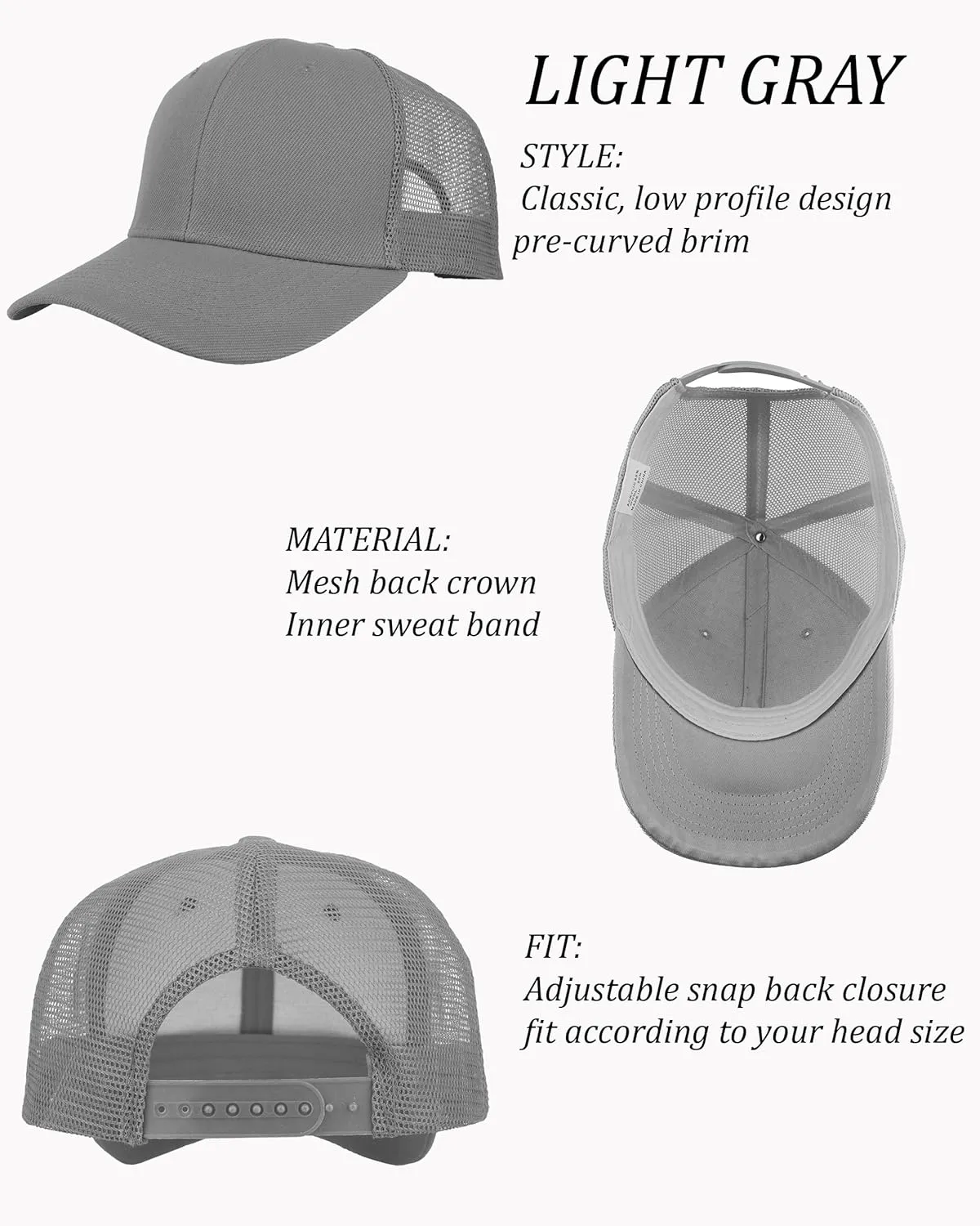 Gelante Mesh Trucker Hat Baseball Cap Structured Front Panel Wholesale LOT 12 Pack
