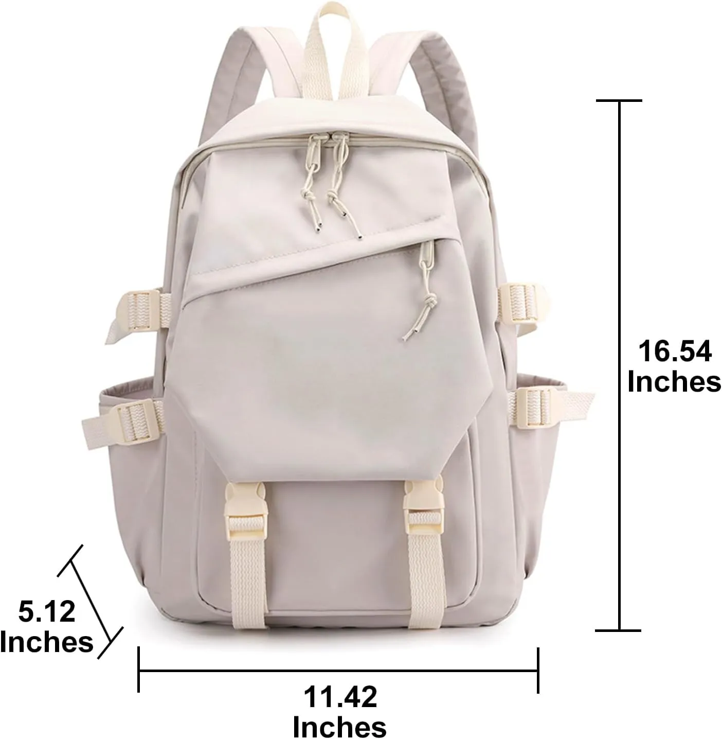 Genshin Impact Backpack Women Men Unisex Scaramouche Rucksack Hu Tao Xiao Bag Kawaii Backpack, Free Keychain (White-Furina)