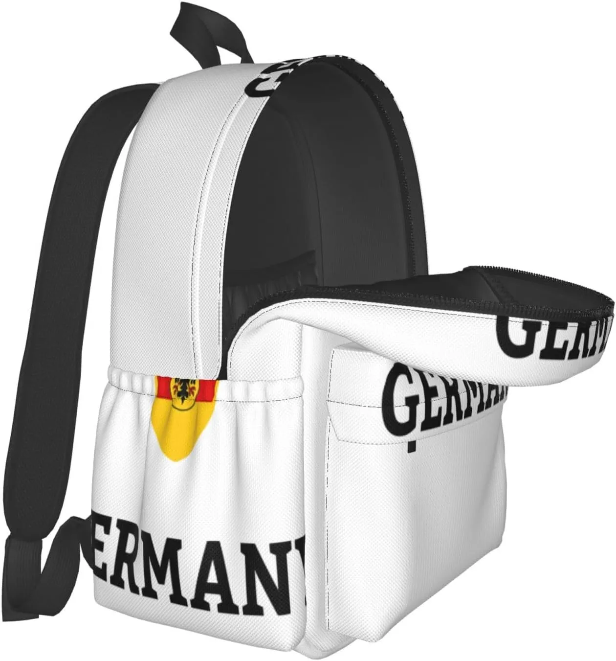 Germany German Football Soccer Flag Laptop Commuter Backpack Shoulder Bag Casual Back Pack Daypack Bags With Side Pockets For Work Travel Daily Use
