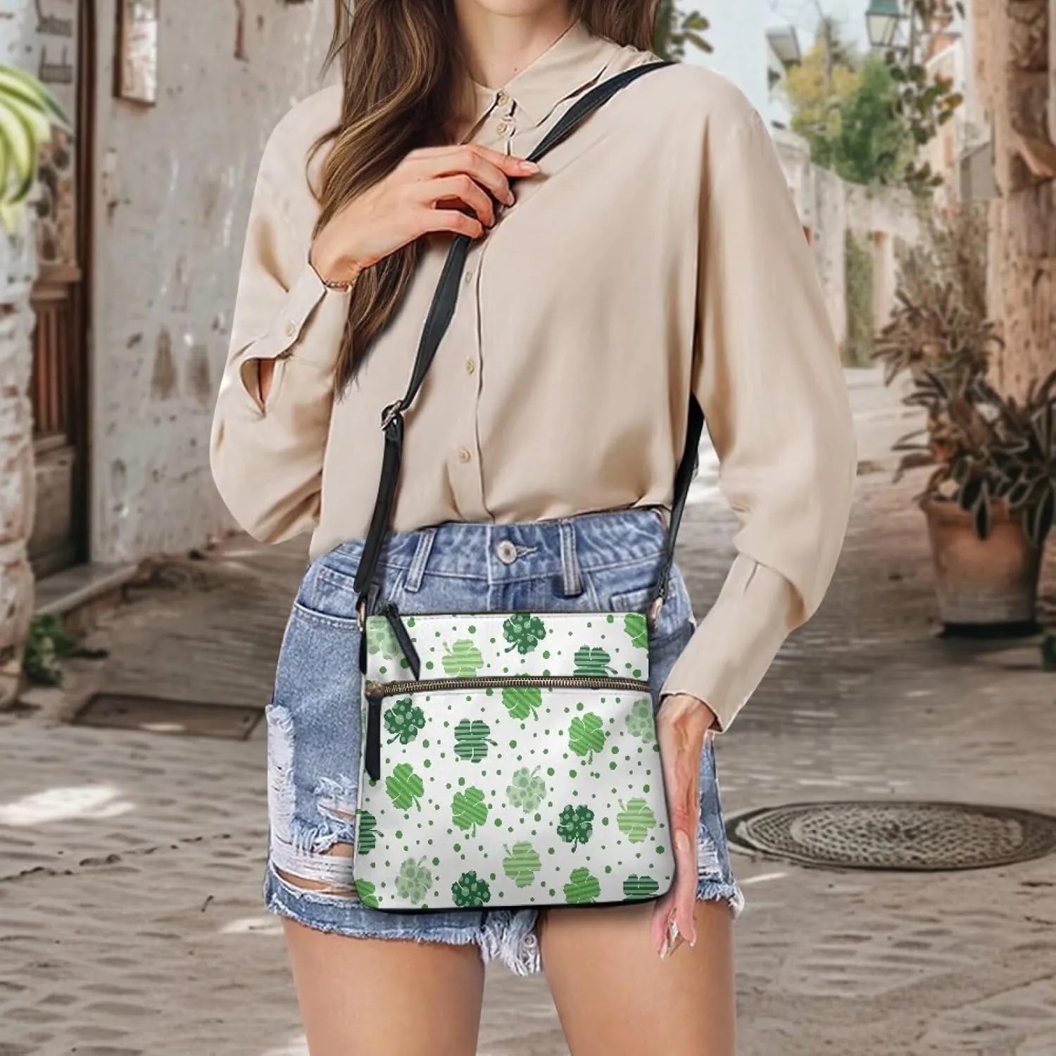 GIFTPUZZ Leather Shoulder Bag Ladies Waterproof Handbags Women Crossbody Bag for Travel Party and Work