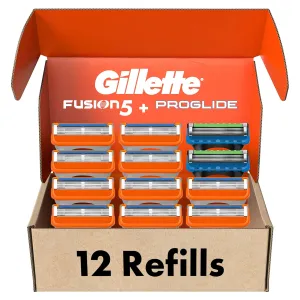 Gillette Fusion5 Men's Razor Blade Refills, 10 Count   Fusion5 ProGlide Razor Blade Refills - 2 Count | One Pack of 12 Refills
