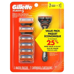 Gillette Fusion5 Mens Razor, Includes 1 Handle, 6 Blade Refills (Packaging May Vary)