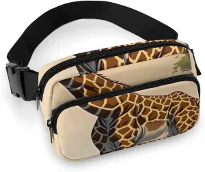 Giraffe Print Fanny Packs for Women Men Fashion Portable Waist Pack Adjustable Belt Bum Bag Hip Bags for Travel, 20x13cm, style