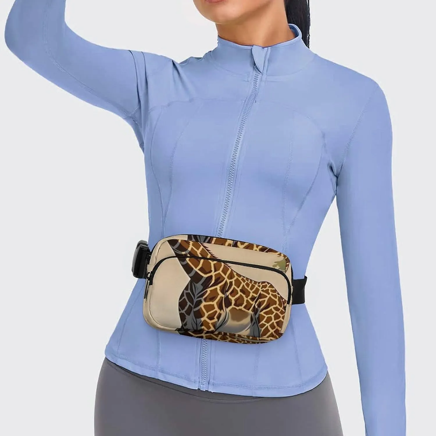 Giraffe Print Fanny Packs for Women Men Fashion Portable Waist Pack Adjustable Belt Bum Bag Hip Bags for Travel, 20x13cm, style