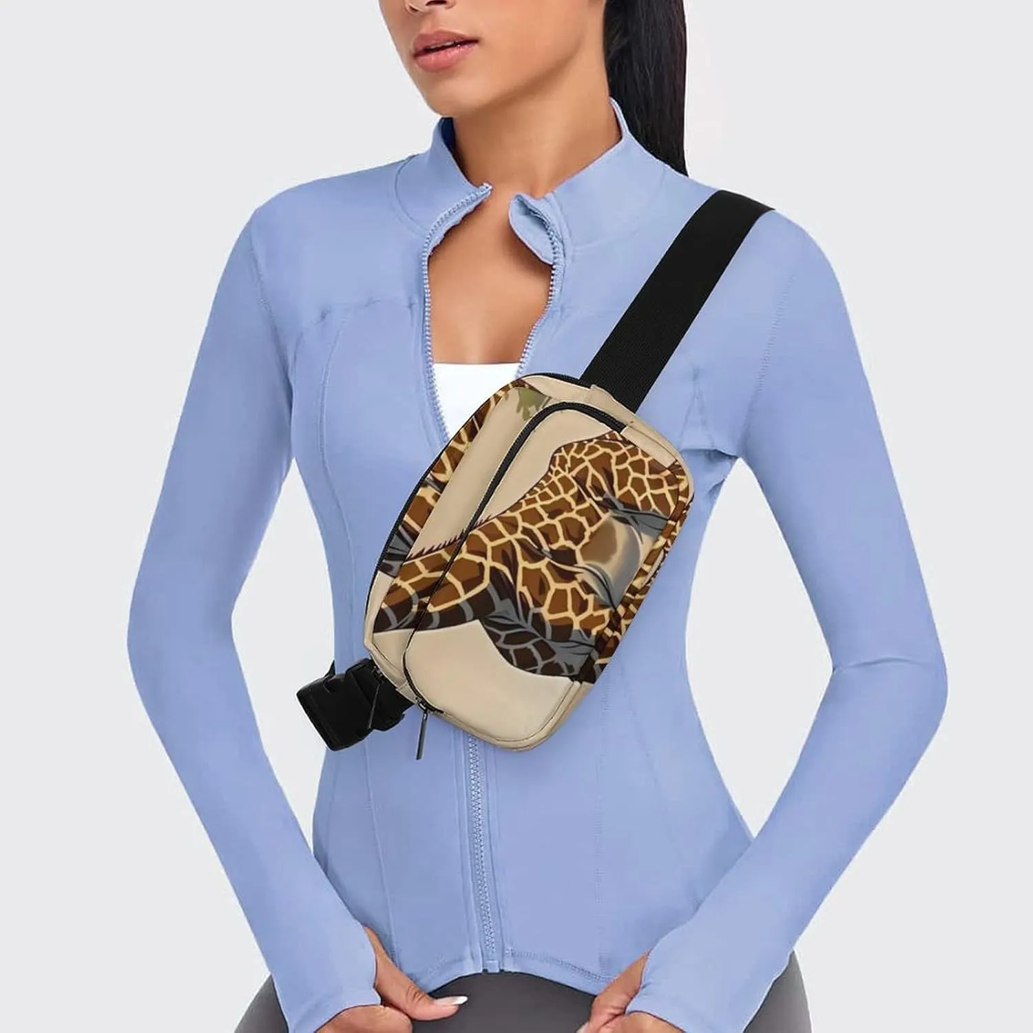 Giraffe Print Fanny Packs for Women Men Fashion Portable Waist Pack Adjustable Belt Bum Bag Hip Bags for Travel, 20x13cm, style