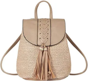 Goclothod Women Vintage Backpack Bohemian Rucksack Drawstring Shoulder Bag Casual Daypack