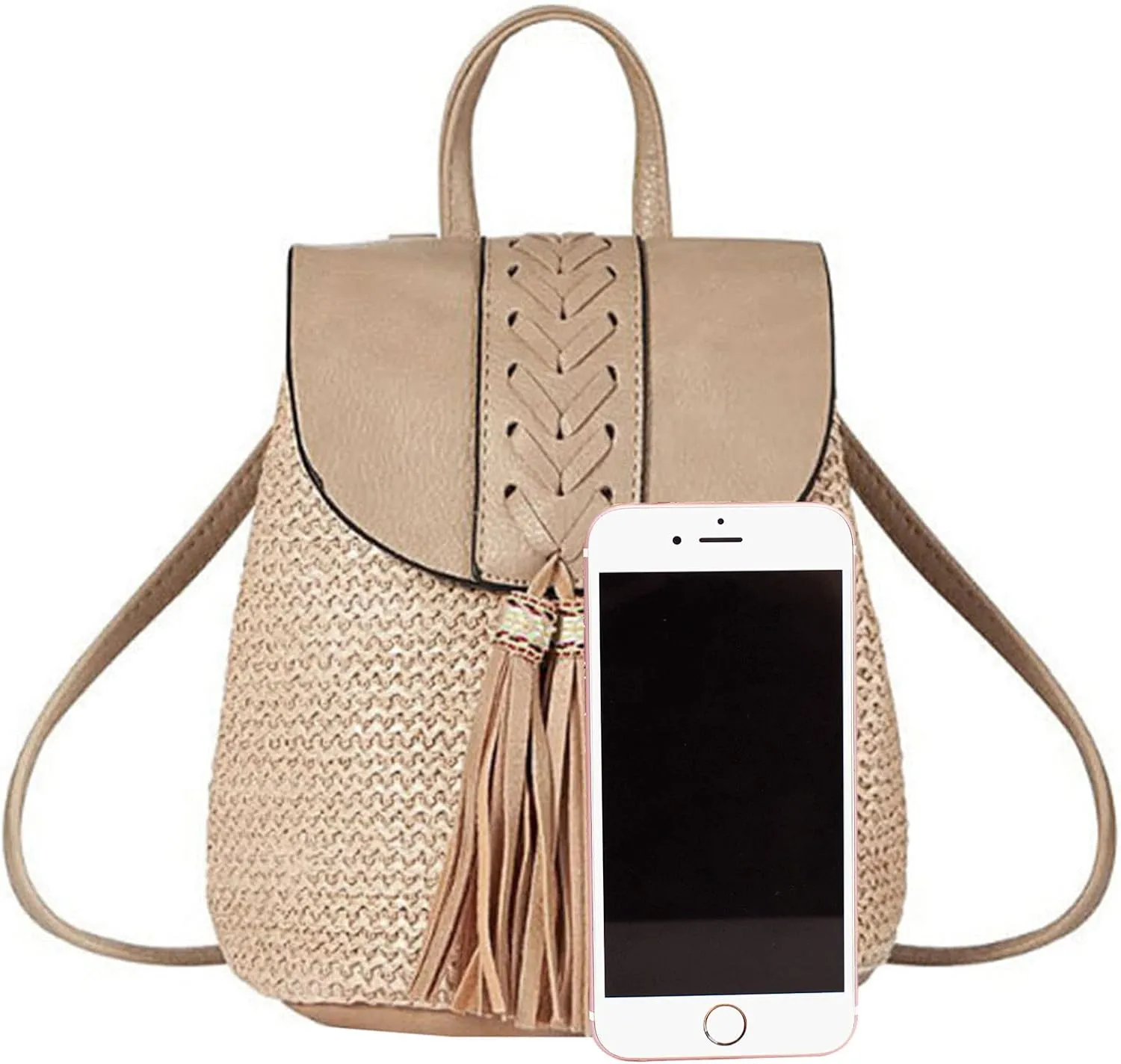 Goclothod Women Vintage Backpack Bohemian Rucksack Drawstring Shoulder Bag Casual Daypack