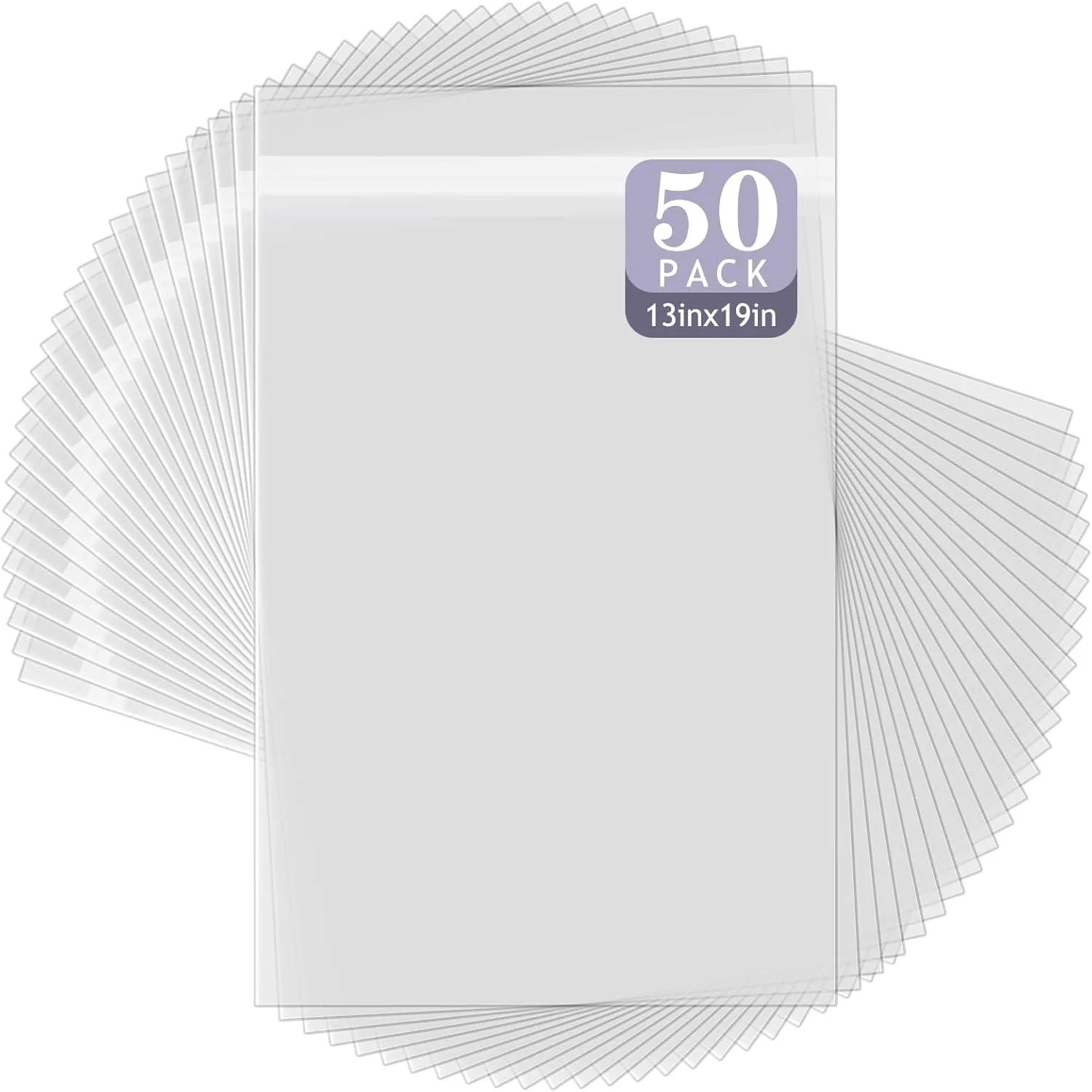 Golden State Art, 50 Pack Clear Bags for 13x19 Mats, Pictures, Acid-Free, 13 7/16" x 19 1/4"