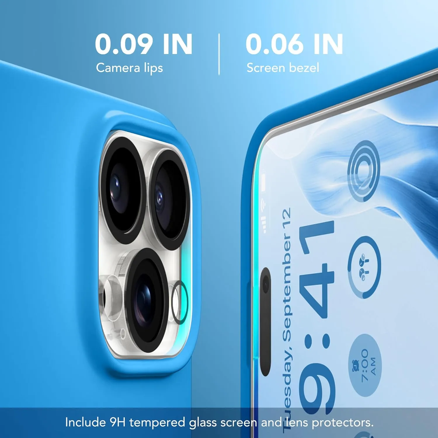 GONEZ Magnetic for iPhone 16 Pro Case, Compatible with MagSafe, [Screen Protector   Camera Lens Protector], Silicone Shockproof Anti-Scratch Protective Phone Case 6.3 inch, Wave Blue