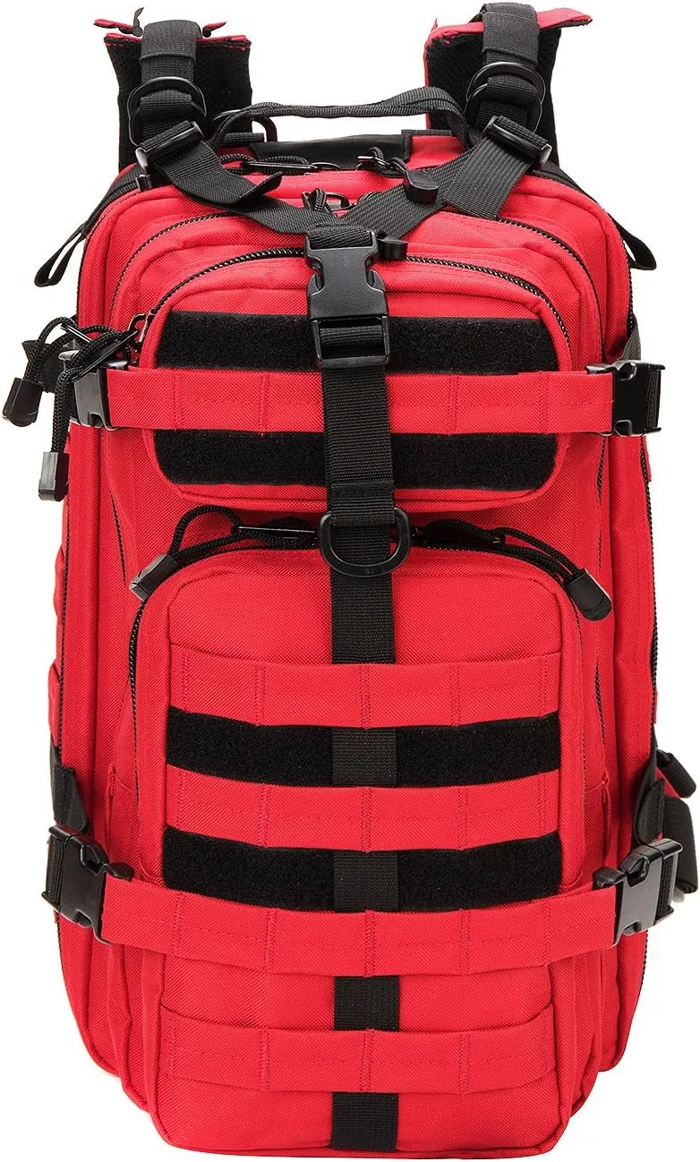 Greencity Small Tactical Backpack Assault Pack Rucksack Molle Bag (Red