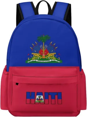 Haiti Haitian Flag Backpacks Multiple Pockets Rucksack Travel Bag Lightweight Laptop Bags Travel Hiking Camping for Men Women 2025