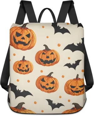 Halloween Bat Anti-Theft Rucksack Fashion Backpack Bat Squash Travel Shoulder Bag Lightweight Waterproof Daypack Casual Backpacks For Women Men