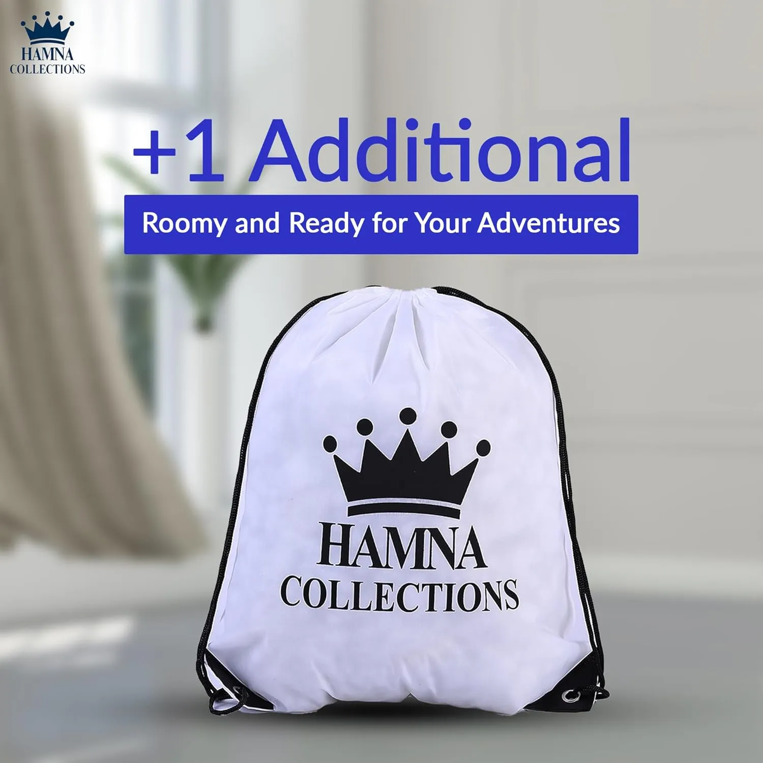 Hamna Collection Heavy Duty 10 Extra Large Blue Moving Bags With Handles, Zippers & Laundry Bag, Waterproof Storage Totes, Alternative to Box and Bin