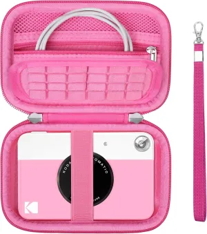 Hard Travel Case for KODAK Printomatic Full-Color Instant Print Digital Camera, Point and Shoot PRINTOMATIC Camera Carrying Bag with Mesh Pocket for Zink 2x3 Photo Paper, USB Cable, Pink