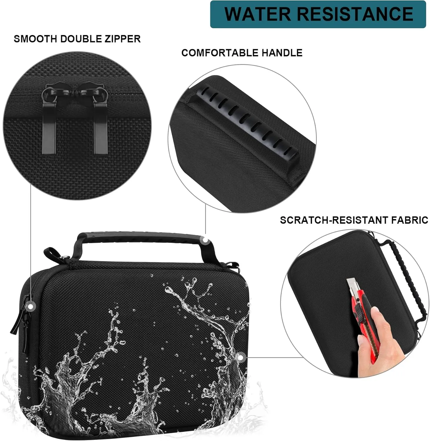 Hard Travel Case for Sony ZV-1F / ZV-1 / ZV-1 II Digital Camera, Protective Cases Bag Fits Vlogger Accessory Kit Tripod and Microphone, Extra Zipper Pocket fit Battery Charger, Black