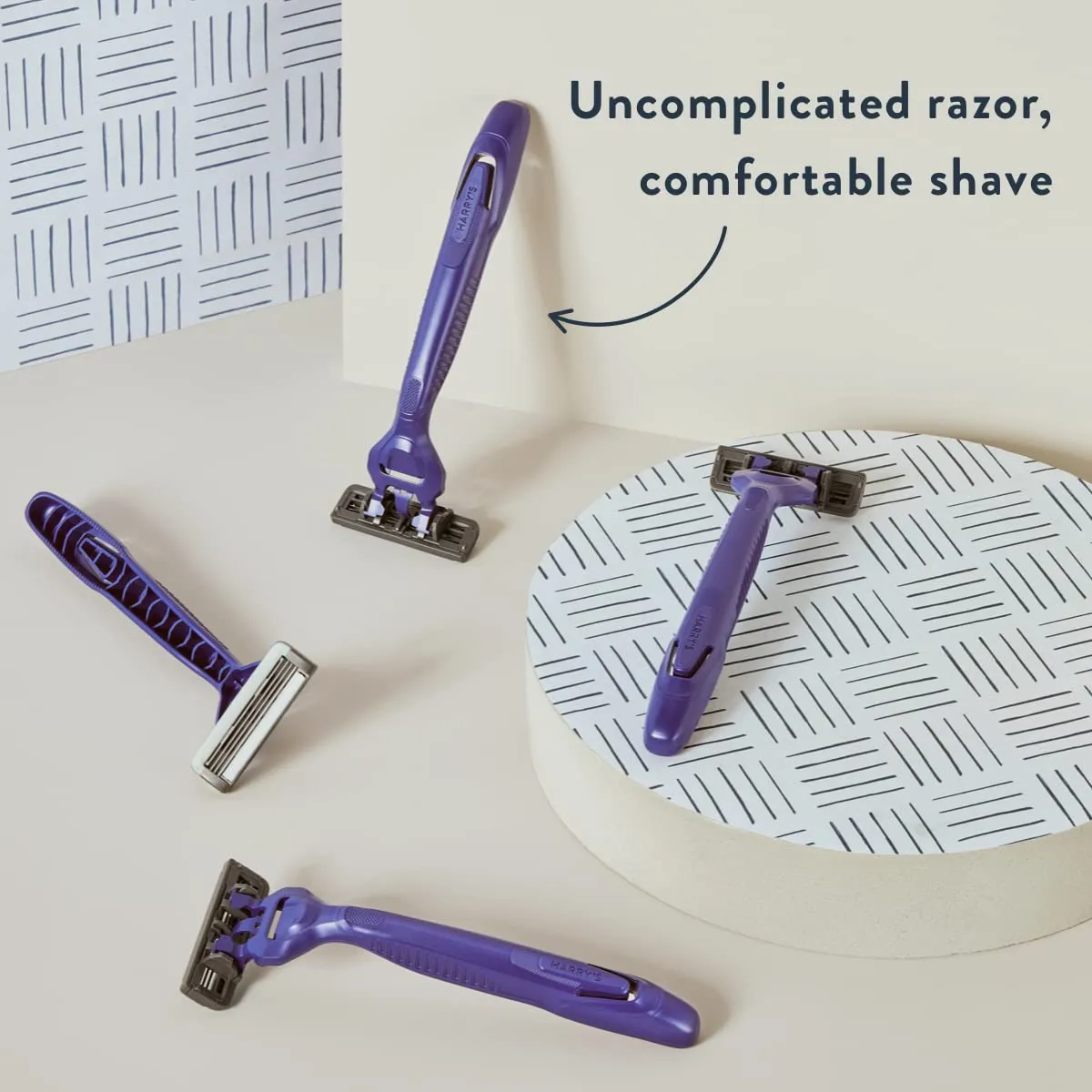Harry's Men's Disposable Razors, 3-Blade Razors with Lubricating Strip and Pivoting Head, 10 count Midnigt Blue