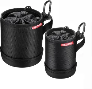 HAUTMEC Tool Pouch Combo Set, Heavy Duty 1680D Wear-Resistant Utility Tool Bags with EVA Molded Base, Drawstring Closure and Clip Hook, Ideal for Screws, Nails, Small Tools, HT0404
