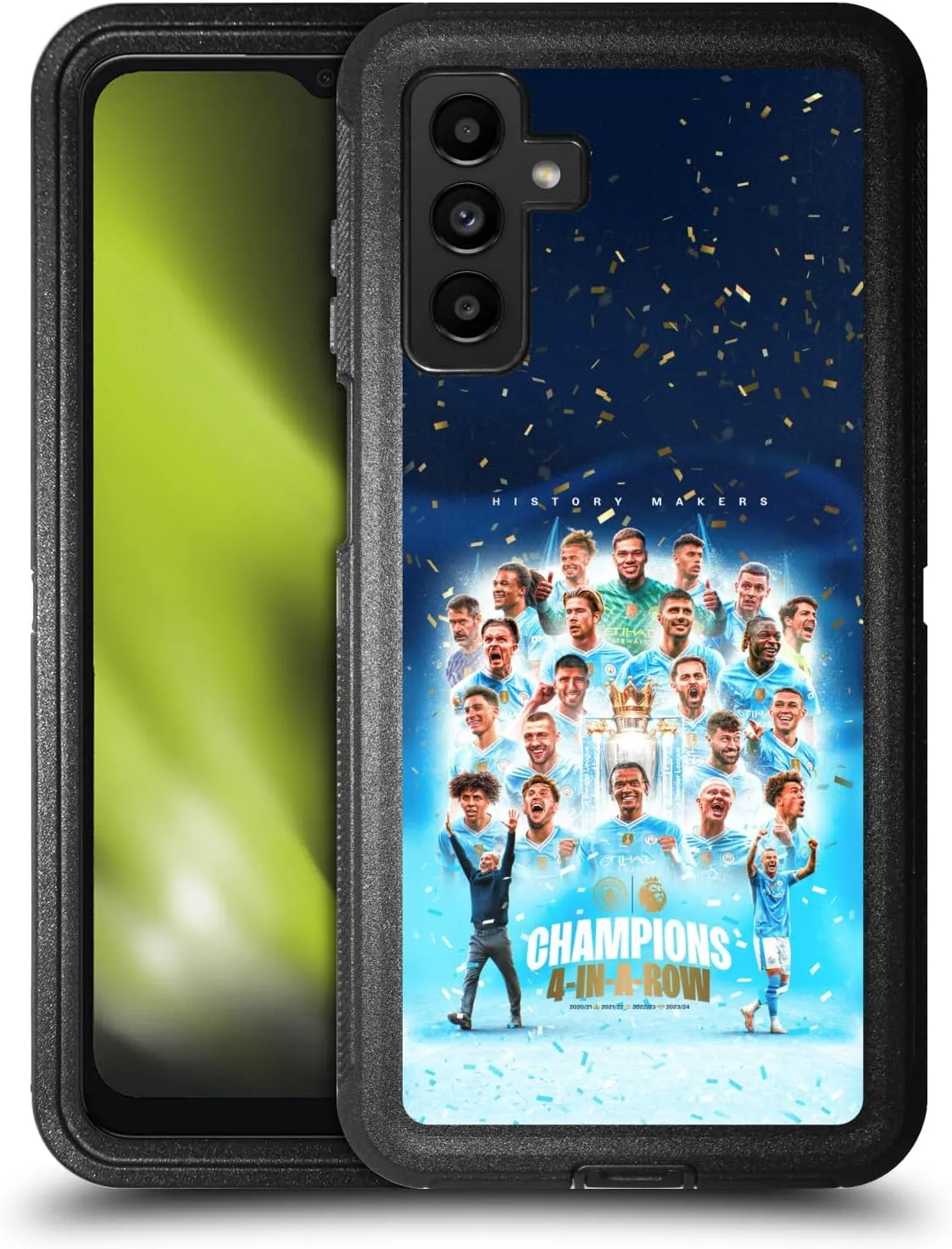 Head Case Designs Officially Licensed Manchester City Man City FC Team Poster 2024 Premier League Champions Ultra-Armoured Shockproof Case Compatible with Samsung Galaxy A13 5G (2021)