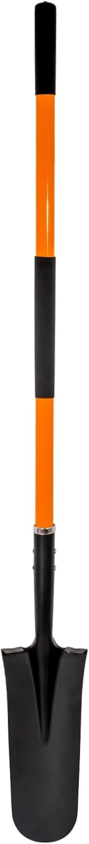 Heavy Duty Shovel With Fiberglass Handle for Digging and Gardening, Metal, 58 Inches