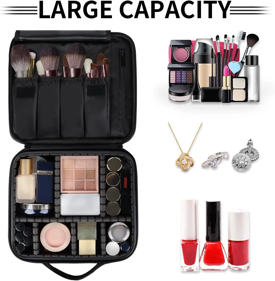 Hedgehogs Pattern Makeup Train Case Travel Makeup Bag Professional Cosmetic Organizer Portable Storage Box with Adjustable Dividers for Cosmetics Makeup Brushes Toiletry