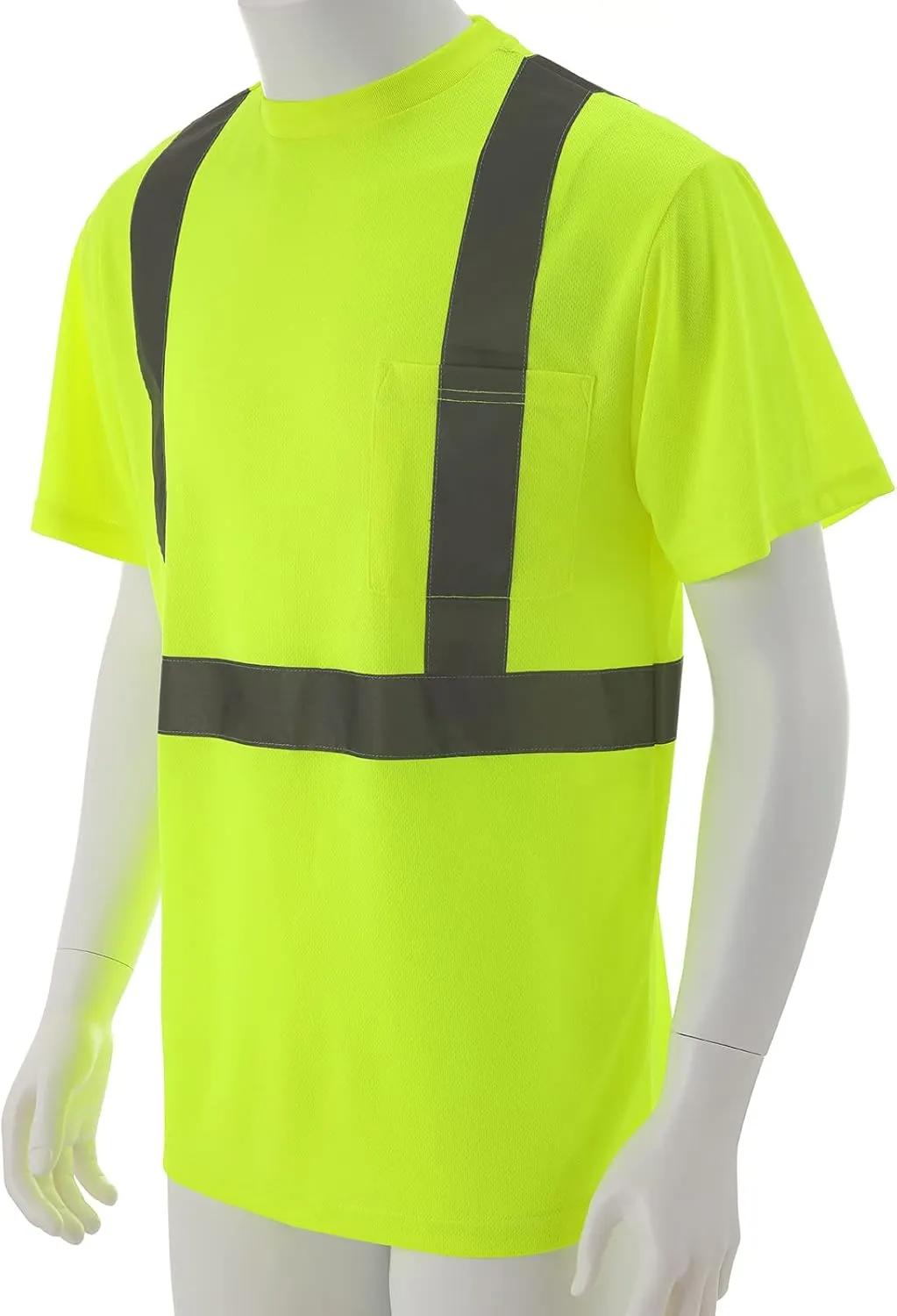 Hi Vis Safety Shirts for Men Reflective,High Visibility Work T-shirt Short Sleeve with Pocket, 3 and 5 Pack