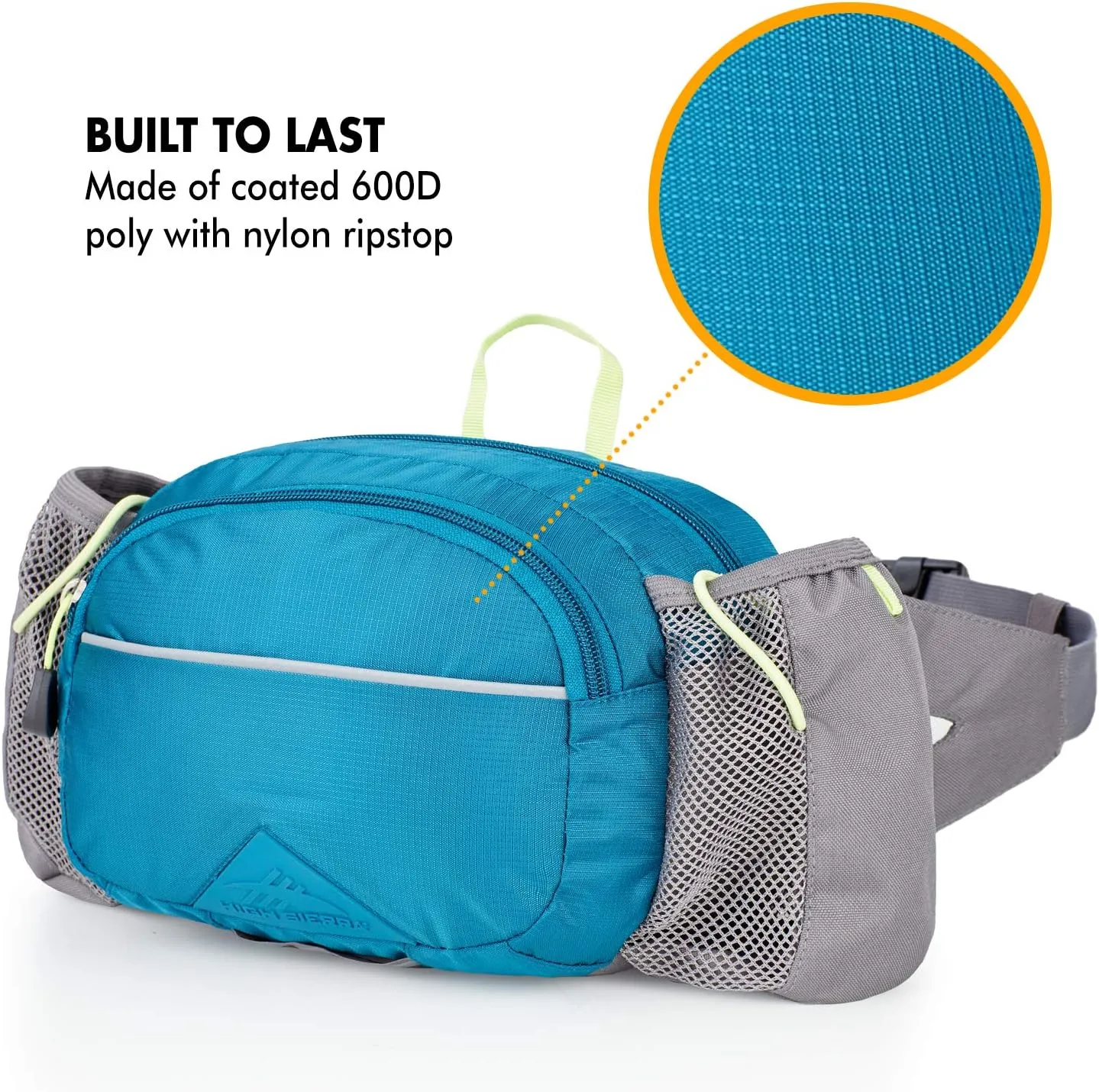 High Sierra HydraHike Waist Pack, Lightweight Running, For Men, Women, and Kids, Lagoon/Slate/Zest, 3L with Bottles