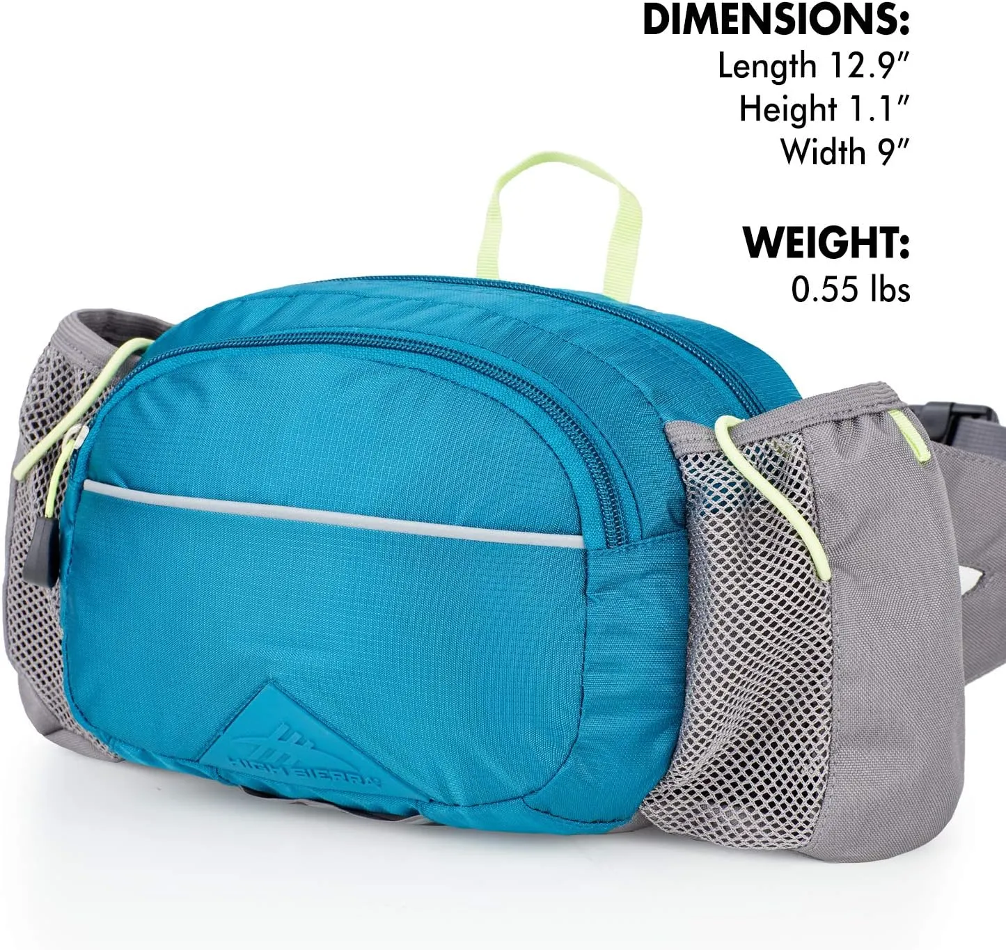High Sierra HydraHike Waist Pack, Lightweight Running, For Men, Women, and Kids, Lagoon/Slate/Zest, 3L with Bottles