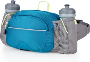 High Sierra HydraHike Waist Pack, Lightweight Running, For Men, Women, and Kids, Lagoon/Slate/Zest, 3L with Bottles