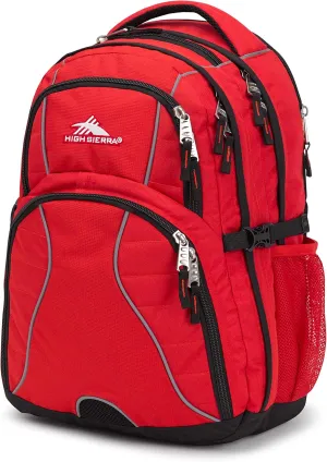 High Sierra Swerve Laptop Backpack, Crimson/Black, One Size