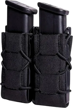 High Speed Gear® - GEN 2 Double Pistol Taco® MOLLE Mag Pouch, Police Gear & Military Gear, Tactical Magazine Pouch for Professionals (Black)