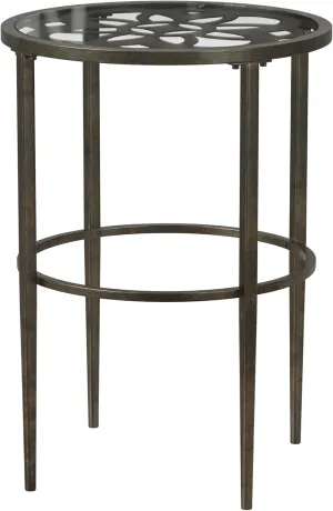 Hillsdale Marsala End Table, 17.25", Gray Finish with Rubbed Brown Accents