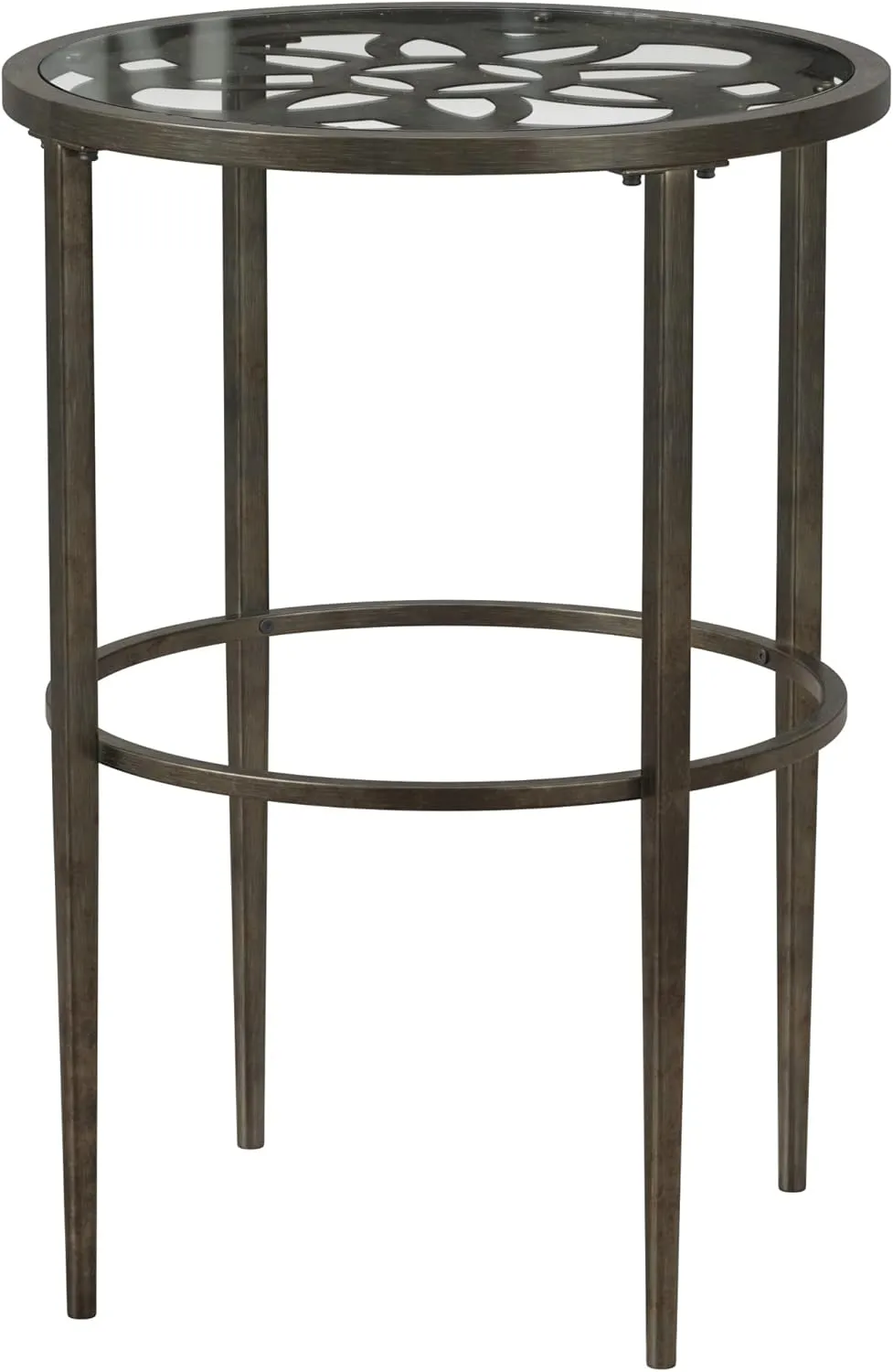 Hillsdale Marsala End Table, 17.25", Gray Finish with Rubbed Brown Accents