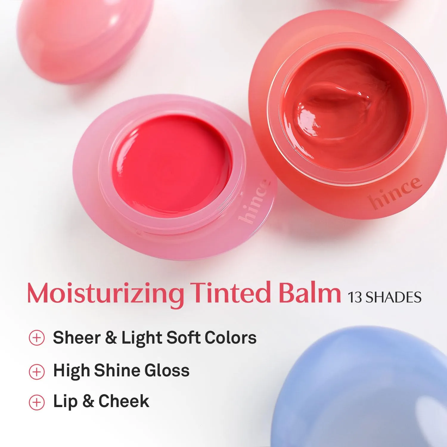HINCE Raw Glow Dewy Ball - Tinted Lip Balm, Jelly Gloss Glow, Shine and Hydration, Lip & Blush Multiuse, Vegan, 0.12 oz. (13 colors) (BERRY COKE)