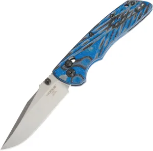 Hogue Deka ABLE Lock Folding Knife 3.25" CPM-20CV Stonewashed Clip Point Blade, G-Mascus Blue Lava G10 Handles, AXIS/Crossbar Lock - 24273 (Gen 2)