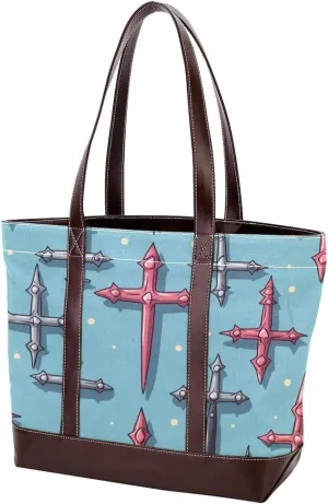 Holy Easter Cross-1024 Tote Bags Durable Leather Canvas Purses and Handbags for Women Top Handle Shoulder Satchel Hobo Bags
