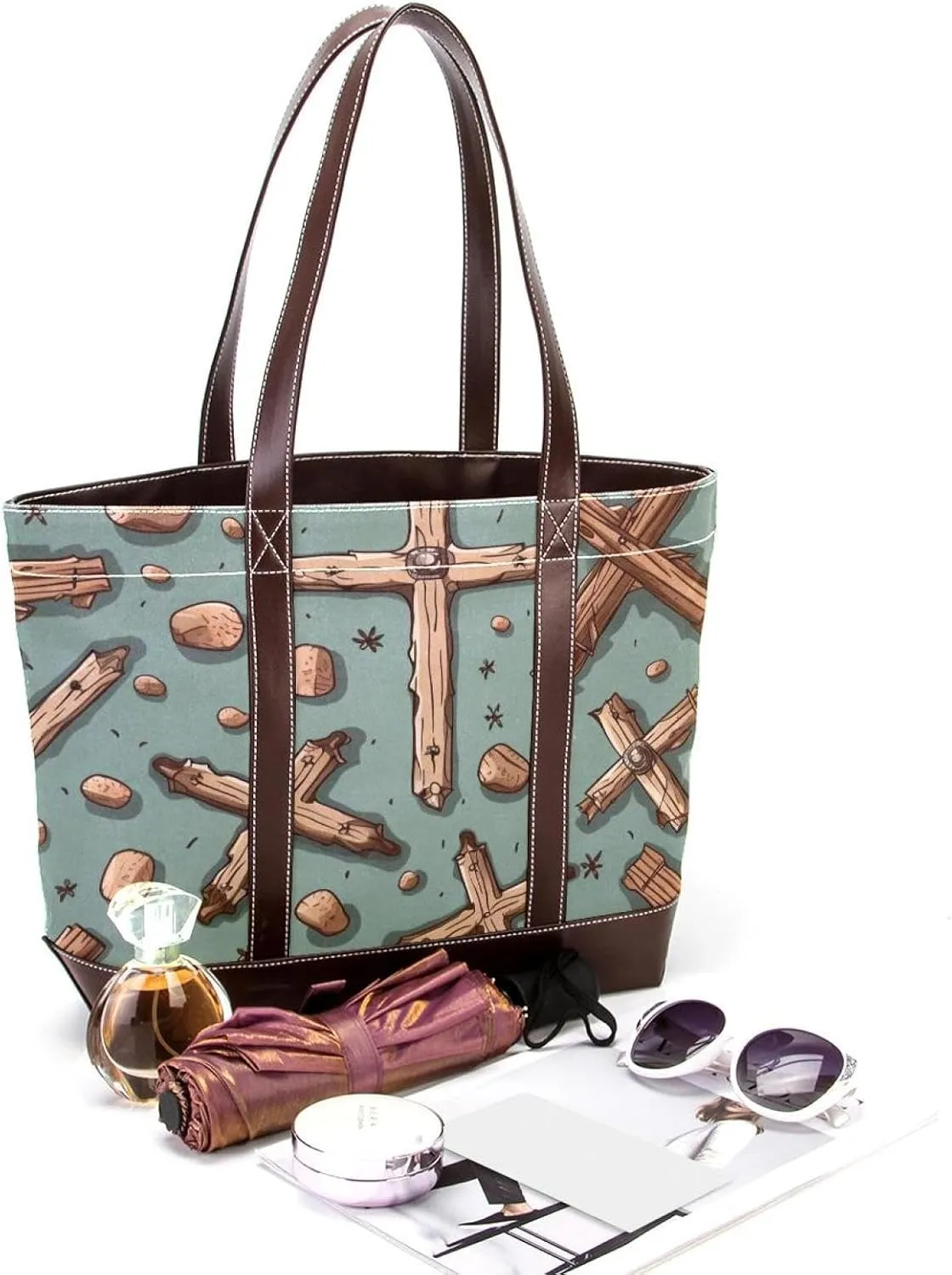 Holy Easter Cross-1024 Tote Bags Durable Leather Canvas Purses and Handbags for Women Top Handle Shoulder Satchel Hobo Bags