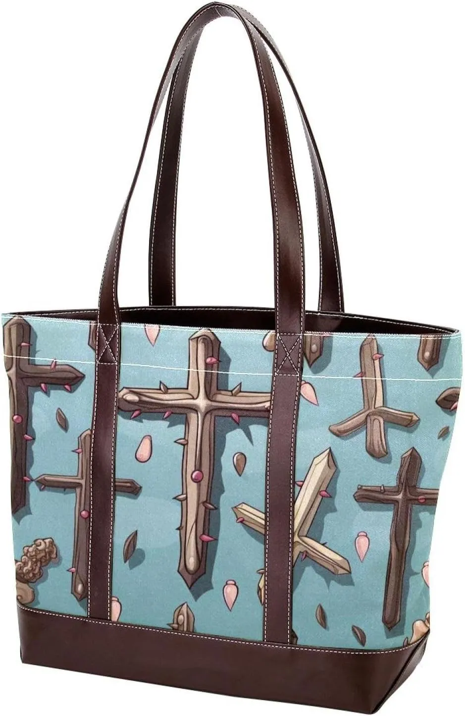 Holy Easter Cross-1024 Tote Bags Durable Leather Canvas Purses and Handbags for Women Top Handle Shoulder Satchel Hobo Bags