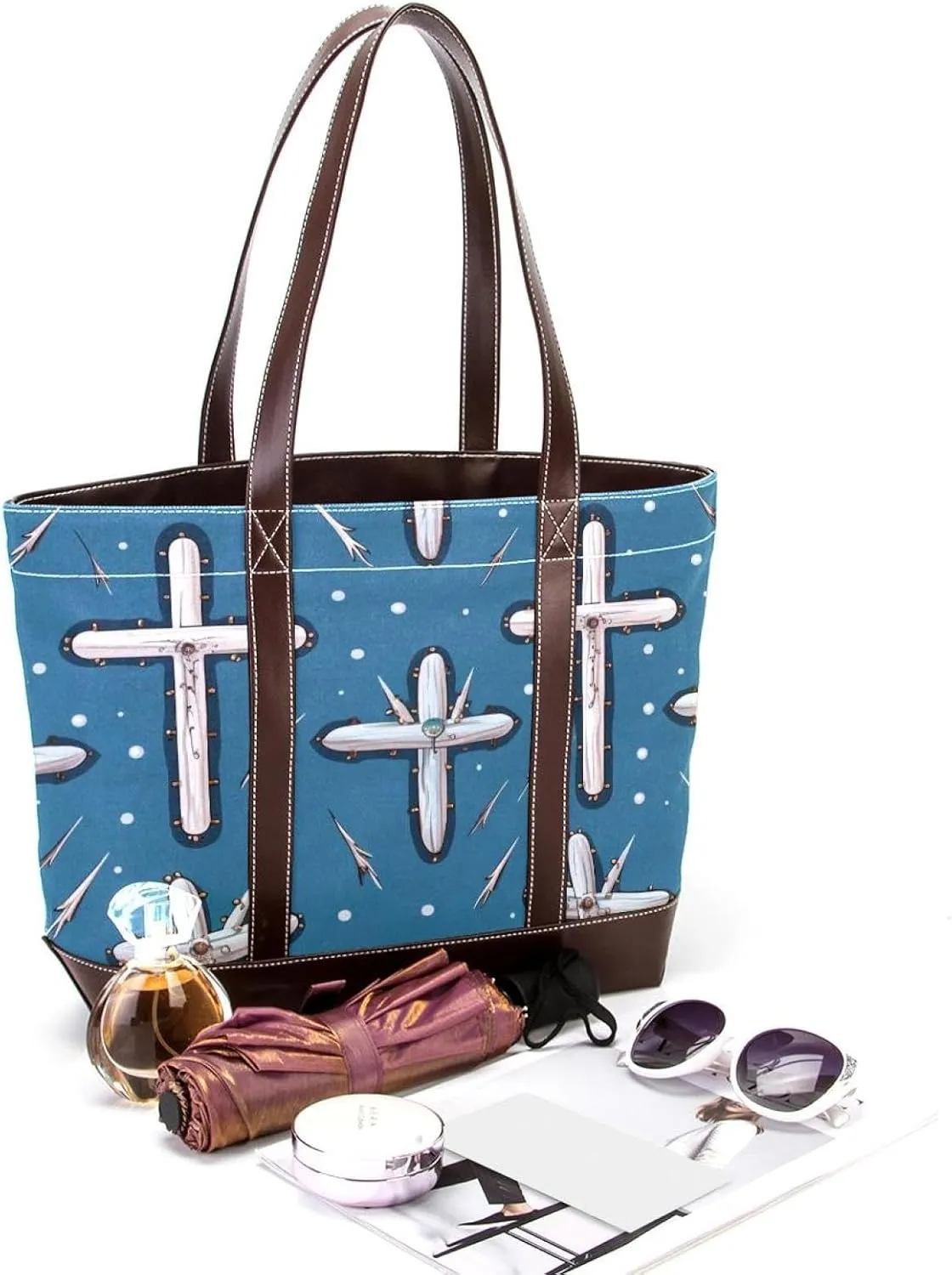 Holy Easter Cross-1024 Tote Bags Durable Leather Canvas Purses and Handbags for Women Top Handle Shoulder Satchel Hobo Bags